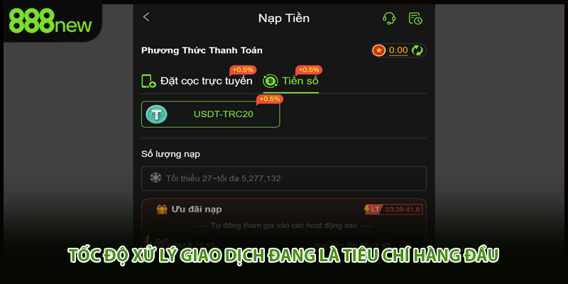 Tốc độ xử lý giao dịch đang là tiêu chí hàng đầu